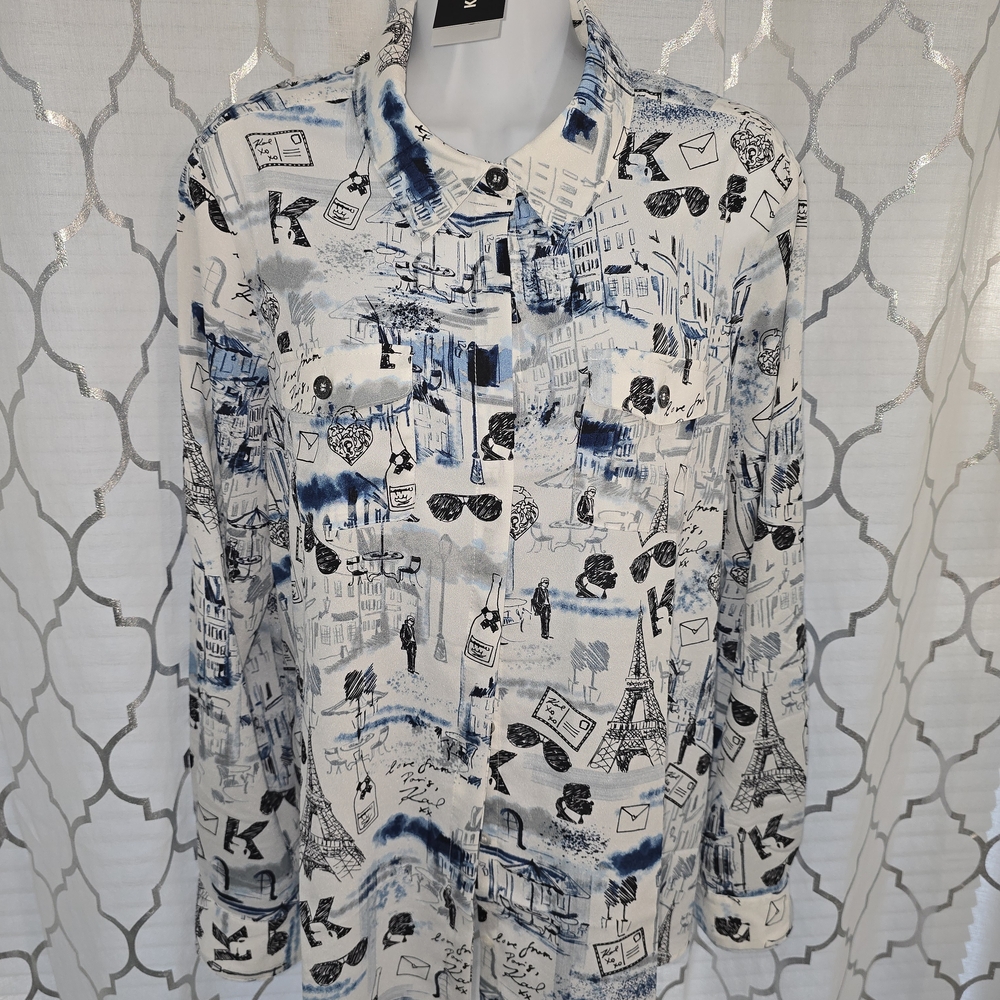 Stylish Graphic Print Shirt Jacket